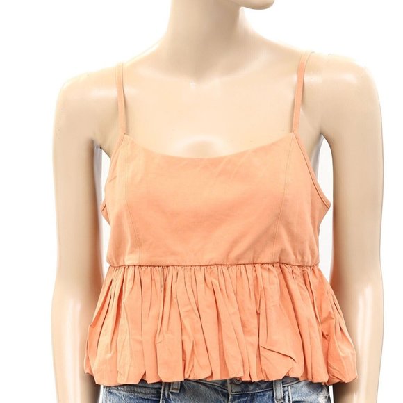 Maeve Anthropologie Ruffled Bubble-Hem Cropped Cami Tank Top Babydoll 2X - Picture 7 of 8